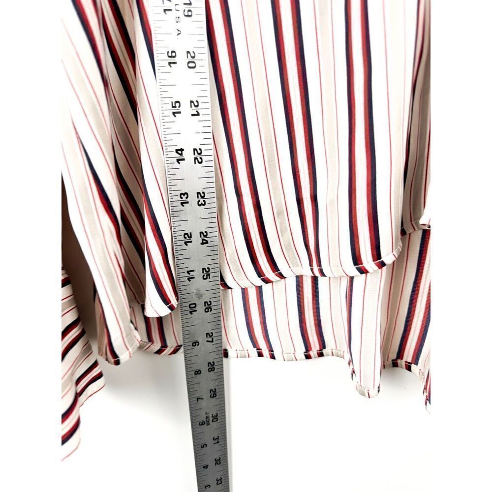 Free People Mad About You Red Striped Button Up Long Sleeve Blouse Sz M - Picture 5 of 6